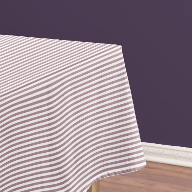 Modern Stylish Trendy Mauve White Striped Pattern Tablecloth (Modern Stylish Trendy Mauve White Striped Pattern Tablecloth)