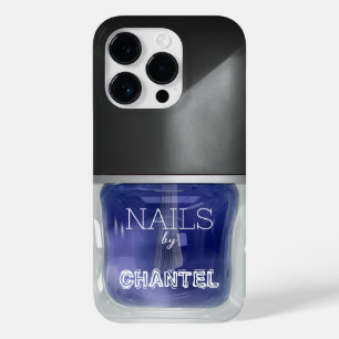 Modern stylish trendy navy blue nail varnish  Case-Mate iPhone 14 pro case