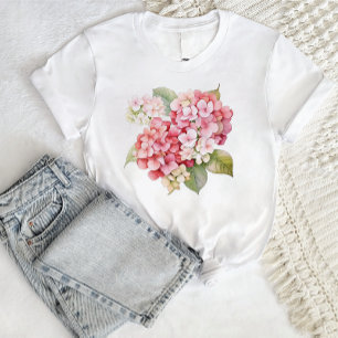 Modern stylish trendy Watercolor hydrangea flower T-Shirt