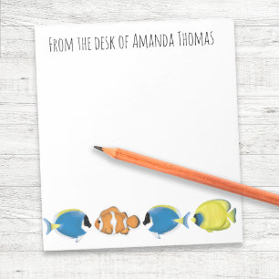 Modern Stylish Tropical Fish Marine Life Notepad