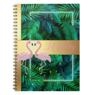 Modern Stylish,Tropical Palm Leaves,Pink  Notebook
