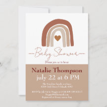 Modern stylish two tone rainbow boho baby shower