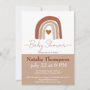 Modern stylish two tone rainbow boho baby shower invitation