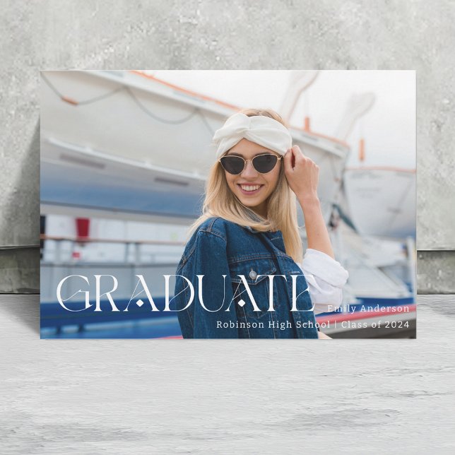 Modern Stylish Typography Graduation Photo Announcement (Creator Uploaded)