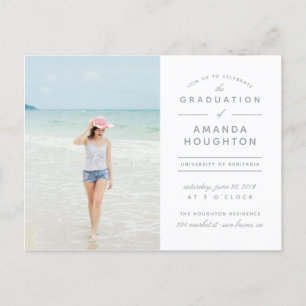 Modern Stylish Typography Photo Graduation Party Invitation Postcard