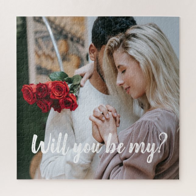 Modern stylish typography will you be my couple jigsaw puzzle (Vertical)