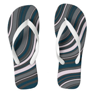 Modern Stylish Unsex Rustic Blue &Grey Flip Flops