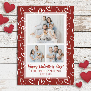 Modern Stylish Valentines Day Family Photo Holiday
