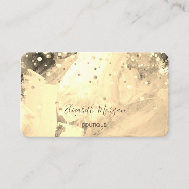 Modern Stylish  Watercolor ,Gold Confetti Business Card (Front)
