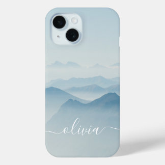 Modern Stylish Watercolor  Monogram  iPhone 15 Case