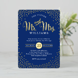 MODERN STYLISH WEDDING confetti navy blue gold