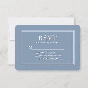 Modern Stylish Wedding Dusty Blue RSVP Card