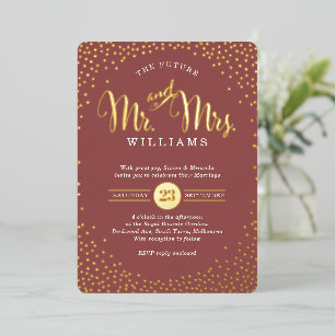 MODERN STYLISH WEDDING mini confetti marsala gold