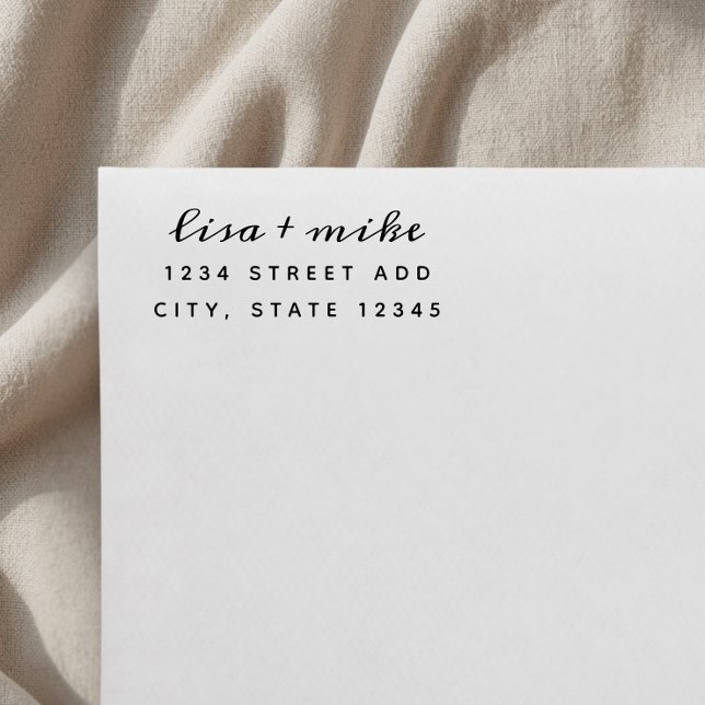 Modern Stylish Wedding Return Address Self-inking Stamp (Creator Uploaded)