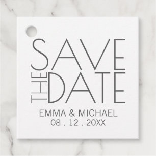 Modern Stylish Wedding Save the Date Favour Tags