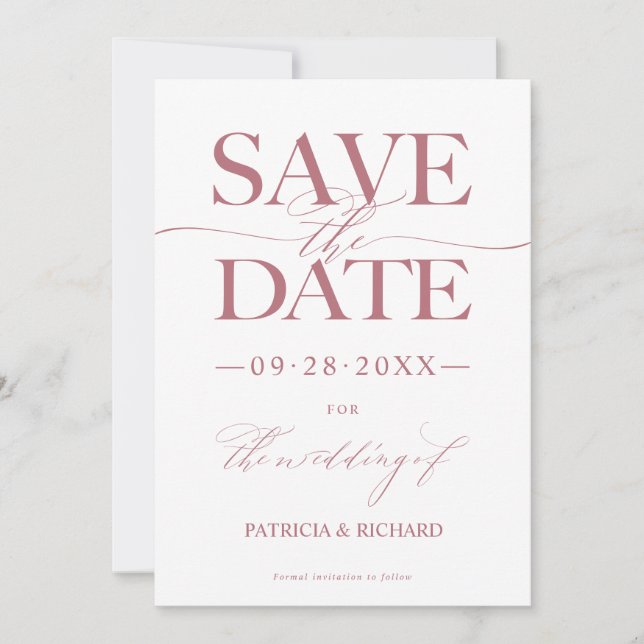 Modern Stylish Wedding Save The Date Non Photo Invitation (Front)