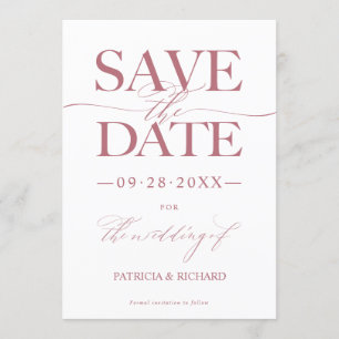 Modern Stylish Wedding Save The Date Non Photo Invitation
