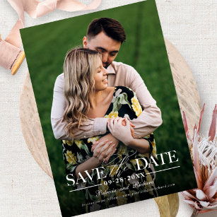Modern Stylish Wedding Save The  Date Photo Invitation