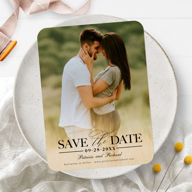 Modern Stylish Wedding Save The  Date Photo Magnet (Creator Uploaded)