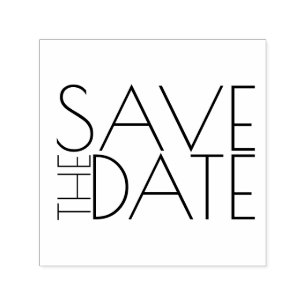 Modern Stylish Wedding Save the Date Self-inking Stamp