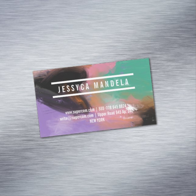 Modern Stylist Art Magnetic Business Card (In Situ)