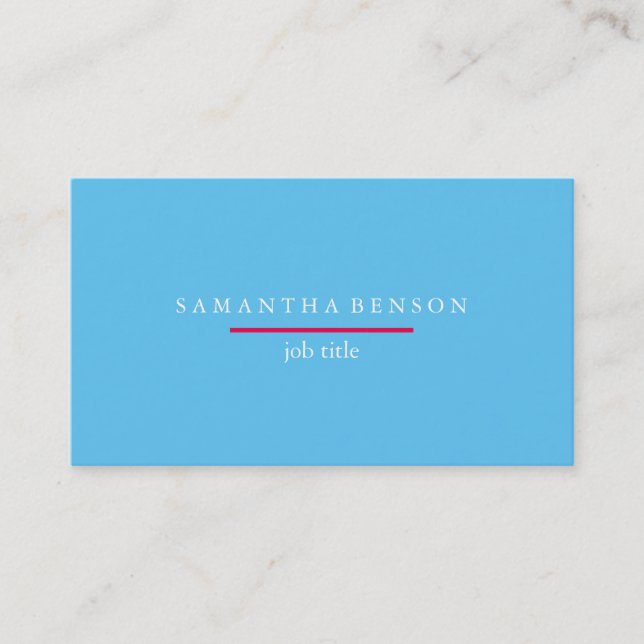 Modern Stylist Colour Block Pink Blue Business Card (Front)