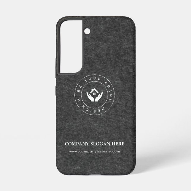 Modern stylist editable logo and text samsung galaxy s22 case (Back)