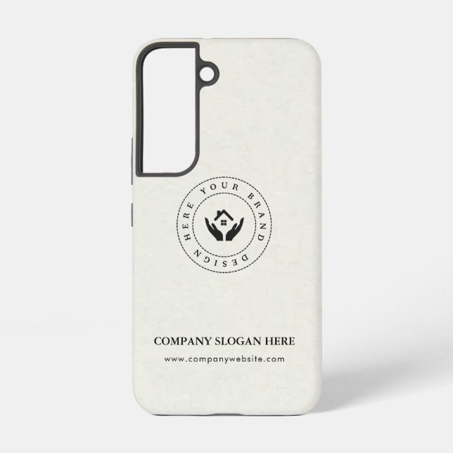 Modern stylist editable logo and text samsung galaxy s22 case (Back)