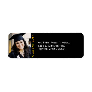 Modern Stylist Graduation Custom Photo Return Addr