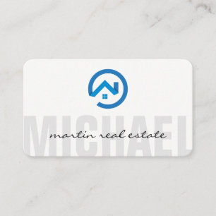 Modern Stylized Real Estate Logo   Home Renovation Business Card