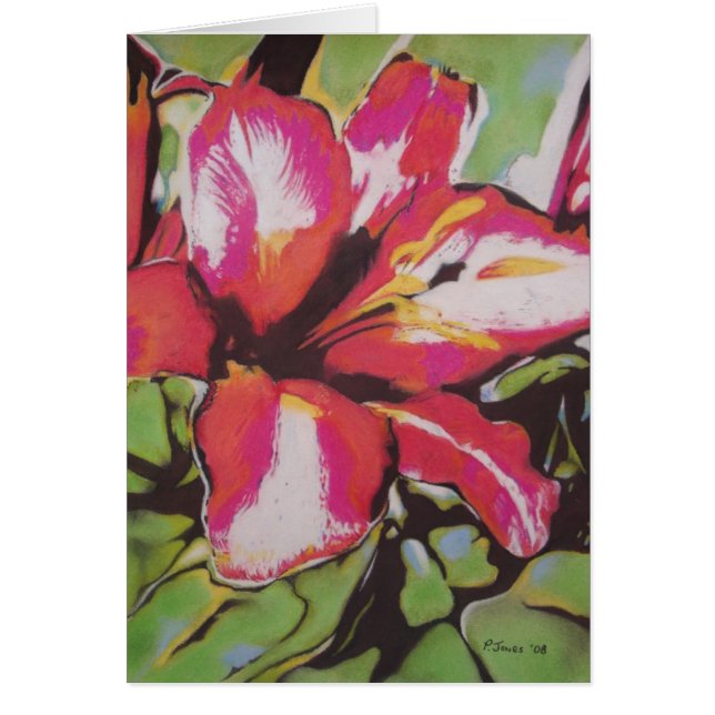 modern stylized red Lily flower picture abstract (Front)