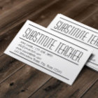 Modern Substitute Teacher Minimalist