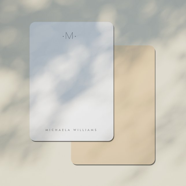 Modern Subtle Monogrammed Initial & Name Card (Creator Uploaded)