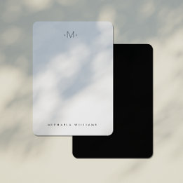 Modern Subtle Monogrammed Initial & Name Note Card