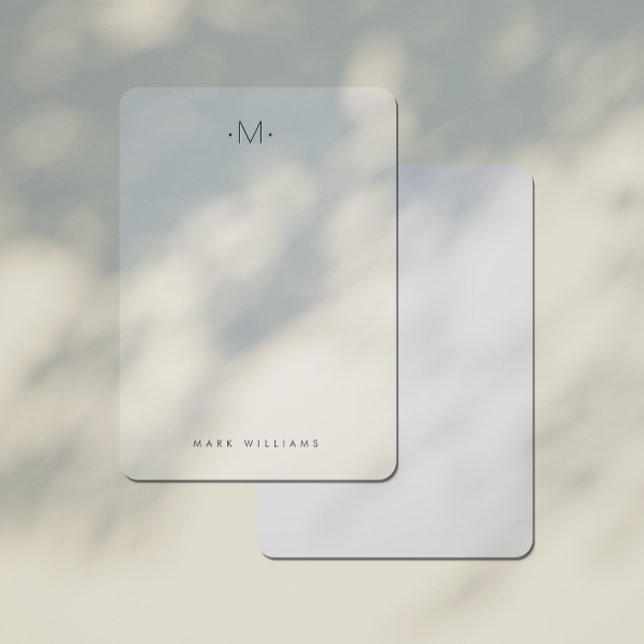 Modern Subtle Monogrammed Initial & Name Note Card (Creator Uploaded)