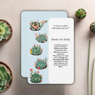 Modern Succulent Cactus Baby Shower Enclosure Card