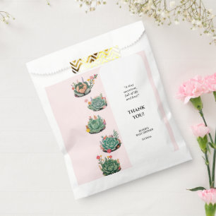 Modern Succulent Cactus Baby Shower Favour Bags