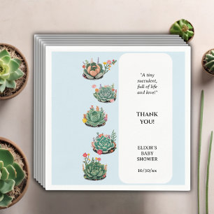 Modern Succulent Cactus Baby Shower Napkin