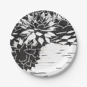 Modern Succulent Cactus Plants Paper Plate