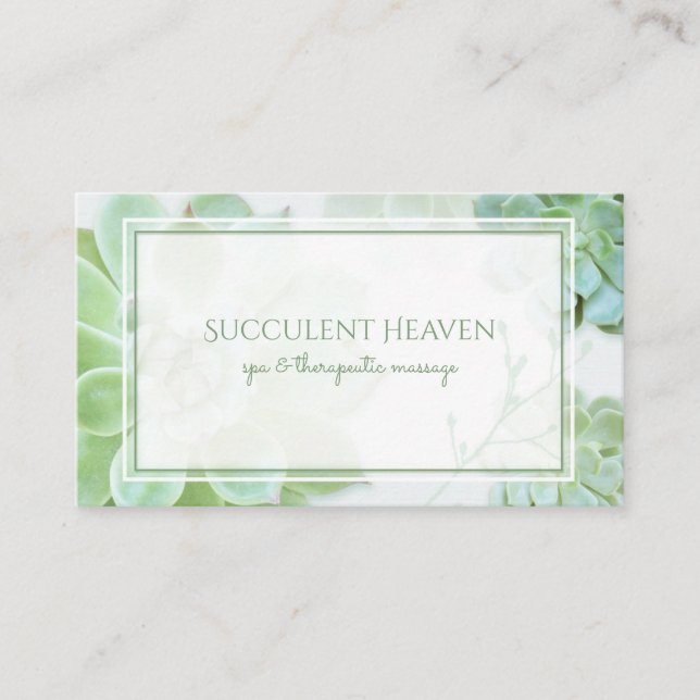 Modern Succulents Botanical Business Cards (Front)
