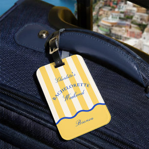 Modern Summer Bachelorette Weekend Trip Luggage Tag