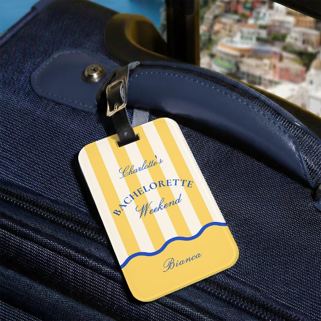 Modern Summer Bachelorette Weekend Trip Luggage Tag (Creator Uploaded)