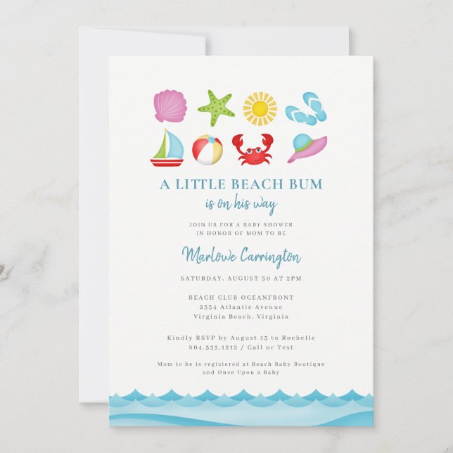 Modern Summer Beach Baby Shower Invitation (Front)