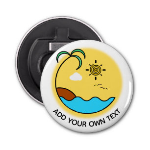 Modern Summer Beach Emblem Art Custom Text Bottle Opener