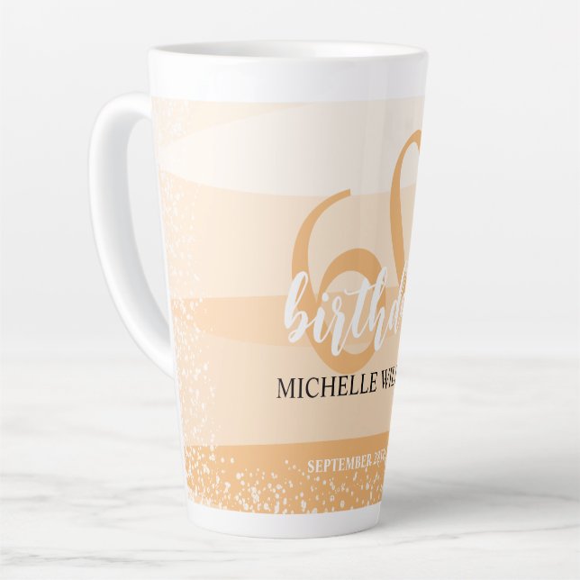 Modern Summer Birthday Party In Pink Latte Mug (Left Angle)