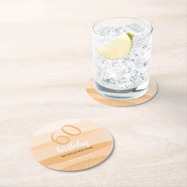 Modern Summer Birthday Party In Pink Round Paper Coaster (Insitu)