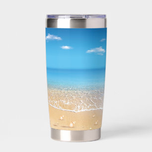 Modern Summer Blue Ocean Beach Insulated Tumbler