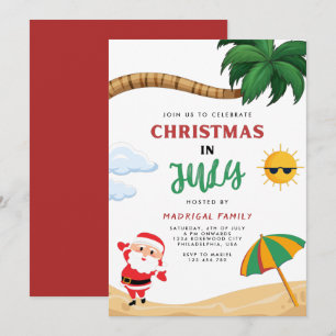 Modern Summer Christmas in July Party Invitation