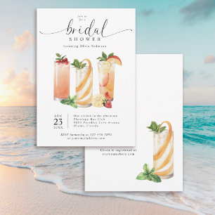 Modern Summer Cocktails Bridal Shower Invitation