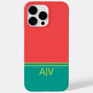 Modern Summer Coral Aquamarine Monogram Case-Mate iPhone 14 Pro Max Case